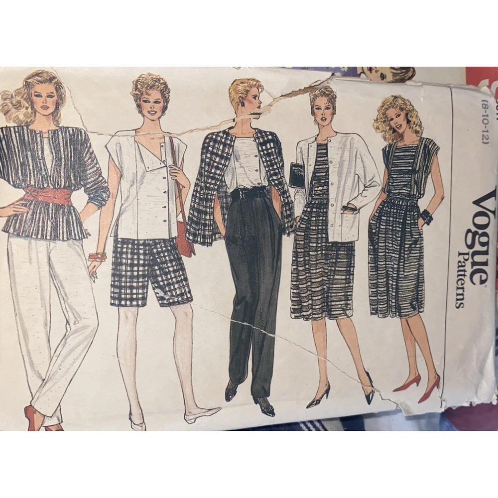 Vintage Vogue Patterns 8617 Size 8-10-12 Misses Jacket Skirt Pants Uncut 1980s